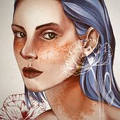 The look of poppies. Traditional illustration, Portrait Drawing, Digital Illustration, and Botanical Illustration project by freyariana - 01.22.2025