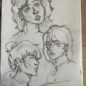 Faces. Artistic Drawing, Drawing, Portrait Drawing, Sketchbook, and Sketching project by tifani_maciel - 01.22.2025