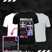 Emilia Mernes tshrt. T, pograph, T, pograph, and Design project by daniela garbero - 01.23.2025