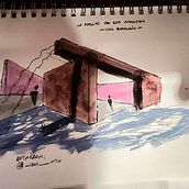 LA FUENTE DE LOS AMANTES - LUIS BARRAGÁN. Architectural Illustration, Architecture, Drawing, Sketchbook, Sketching, and Spatial Design project by Alan Moreno Rueda - 01.24.2025