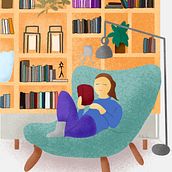 Girl book. Digital Drawing, Digital Illustration, Drawing, and Traditional illustration project by Lili White - 01.24.2025