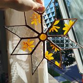 Estrella colgante con flores prensadas. Un proyecto de Diseño de complementos, Artesanía, Decoración de interiores, DIY, Diseño floral, vegetal y Diseño de interiores de Nerea Ruiz - 27.01.2025