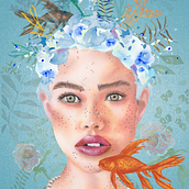 "Fishbowl World" My final project. Fine Arts, Traditional illustration, Painting, Watercolor Painting, Drawing, Portrait Drawing, and Artistic Drawing project by gmveith - 01.27.2025