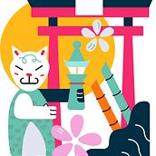 Japanese hanami . % Ailén Alfaro tarafından hazırlanan Dijital İllüstras, on, Çizim, Geleneksel illüstras, Ve on projesi - 01.27.2025