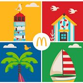 Toallas Campaña de verano para McDonald's. Un projet de Illustration numérique, Design graphique, Design , Publicité, Création de motifs, Illustration vectorielle, Illustration éditoriale , et Packaging de Marta Colomer - 29.01.2025