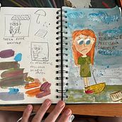 O papel na vida de alguém. Un proyecto de Bocetado, Creatividad, Dibujo, Ilustración tradicional, Pintura a la acuarela, Pintura gouache y Sketchbook de Joana do Nascimento - 29.01.2025