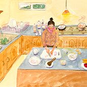Time to Cook. Traditional illustration, Drawing, and Watercolor Painting project by yeoni_heallustration - 01.29.2025