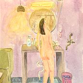 Shower. Traditional illustration, Drawing, Narrative, and Sketchbook project by yeoni_heallustration - 01.29.2025