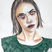 Final Project. Portrait Drawing, Traditional illustration, and Watercolor Painting project by gmveith - 01.29.2025