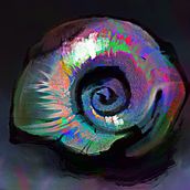 Iridescence - abalone shell study. Digital Illustration, Fine Arts, Painting, Creativit, and Digital Drawing project by Adriana - 01.31.2025