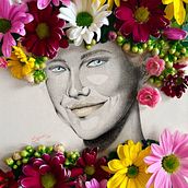La reina de mayo. Artistic Drawing, Drawing, Portrait Drawing, Sketchbook, and Sketching project by Steven Cuadros - 01.31.2025