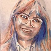 Portrait “Ella”. Fine Arts, Portrait Drawing, Painting, and Watercolor Painting project by marinaseaborn - 02.01.2025