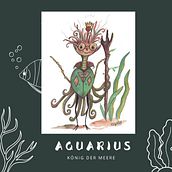 AQUARIUS the king of the sees Ein Projekt aus dem Bereich Design von Figuren, Zeichnung, Malerei, Bleistiftzeichnung und Aquarellmalerei von Claudia Ligendza - 02.02.2025