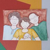Família . Colored Pencil Drawing, Traditional illustration, Painting, Portrait Drawing, and Watercolor Painting project by Luiza Pires - 02.04.2025