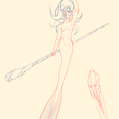 Sirena buscando armadura . Character Design, Drawing, Pencil Drawing, Sketchbook, and Sketching project by Leonardo Guzmán - 02.05.2025