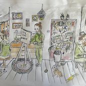 Me busy . Esboçado, Desenho, Desenho a lápis, Ilustração tradicional, Ilustração com tinta, Pintura em aquarela, e Sketchbook projeto de ole_londres - 06.02.2025