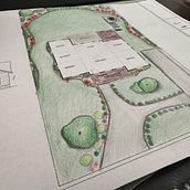 Paisaje jardin familia Devi. Un proyecto de Ilustración arquitectónica, Diseño de interiores, Paisajismo y Diseño de espacios de Sol Gonzalez - 06.02.2025