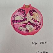 My first fruit drawing and painting thanks to Julia Trickey. Traditional illustration, Fine Arts, Painting, Drawing, Watercolor Painting, and Botanical Illustration project by Secil Totan - 02.07.2025