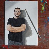 Autoportret . Painting, Acr, lic Painting, and Self-Portrait Photograph project by Adam Jasiewicz - 02.08.2025