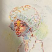 Juli. Een project van Tekenen met kleurpotloden,  Tekening,  Portrettekening y Sketchbook van 11bebec - 08.02.2025
