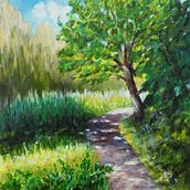 Landscape painting  with  acrylic and oil. Gouache Painting, Painting, Fine Arts, and Naturalistic Illustration project by sasdana76 - 02.09.2025