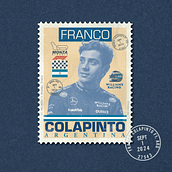 Franco Colapinto 1st Formula 1 Race Postage Stamp . % Maria Escobar Santamarina tarafından hazırlanan Grafik Tasarım projesi - 02.10.2025
