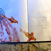 en suspension. Sketching, Creativit, Watercolor Painting, and Sketchbook project by erika serlooten - 02.10.2025