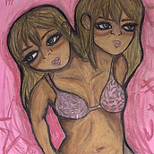 Two headed Gyaru. Drawing, Pencil Drawing, Design, and Traditional illustration project by Tarso Takahashi - 02.10.2025