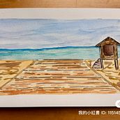 Beach Paradise . Esboçado, Criatividade, Desenho, Ilustração tradicional, Pintura em aquarela, Pintura guache, e Sketchbook projeto de Cim Dhiman - 11.02.2025