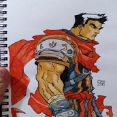 Garrison - Battle Chasers. Drawing, Manga, Traditional illustration, and Watercolor Painting project by Vinícius de Araújo Ventura - 02.12.2025
