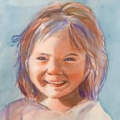 Retrato en acuarela. Un proyecto de Bellas Artes, Dibujo de Retrato, Pintura y Pintura a la acuarela de fernanda_morales_1 - 14.02.2025
