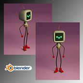 Mi robot sencillo. Character Design, and 3D Modeling project by Jhonsnow23 - 02.14.2025