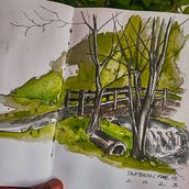 Travel sketchbook. Drawing, Traditional illustration, Ink Illustration, Sketchbook, and Sketching project by pranabpkumar - 02.15.2025