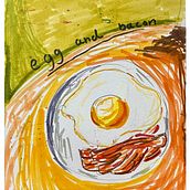 The food that i eat today is egg and bacon.. Fine Arts, Sketching, Creativit, Drawing, Sketchbook, and Mindfulness project by aon_s - 02.16.2025