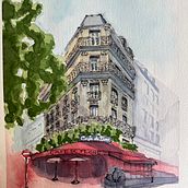 A corner in Italy. Un proyecto de Bocetado, Dibujo, Pintura a la acuarela, Ilustración arquitectónica, Sketchbook e Ilustración con tinta de Gladys Diaz - 16.02.2025
