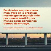 Proyecto final por Jocelyn Contreras para curso Copywriting para copywriters con Putos Modernos x Domestika. Un proyecto de Publicidad, Comunicación, Cop, writing, Stor y telling de josconsa - 18.02.2025