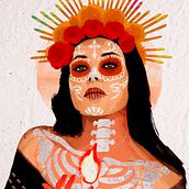la llama de la vida. Portrait Drawing, Traditional illustration, Digital Illustration, Watercolor Painting, and Digital Drawing project by Omar Castro Rubio - 02.18.2025