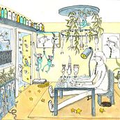 Mein Abschlussprojekt "Transformiere Skizzen in Kunst": "Er und Er und". Drawing, Watercolor Painting, and Sketchbook project by Inka Kleinke-Bialy - 02.18.2025
