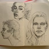 Proyecto final del curso de retrato de Gabriela Niko. Artistic Drawing, Drawing, Portrait Drawing, Sketchbook, and Sketching project by meriporlared - 02.19.2025