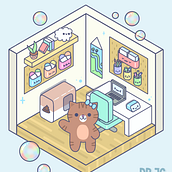 Kawaii Isometric Art Room. 2D Animation, Animation, Character Design, Digital Illustration, Traditional illustration, and Manga project by Jérémie Champoux - 02.20.2025