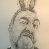 Funny self-portrait. Artistic Drawing, Drawing, Portrait Drawing, Sketchbook, and Sketching project by Jerome Moulin - 02.20.2025