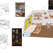 La habitación de Olivia. Projekt z dziedziny Concept art, R, sunek c, frow, Ilustracja c, frowa,  R i sunek użytkownika Sofia Torasso Sosa - 21.02.2025