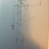 Human figure using circle unit templates. Fine Arts, Drawing, Pencil Drawing, Realistic Drawing, Figure Drawing, and Sketching project by tomdog - 02.21.2025