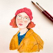 Portrait à l’aquarelle et crayons de couleur . Design de personagens, Ilustração tradicional, Pintura, e Pintura em aquarela projeto de popo_84 - 23.02.2025