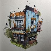 My first sketch . Ilustrație arhitecturală, Desen, Ilustrație cu cerneală, Caiet de schițe și Schițe de rachtikon_faii - 02.24.2025