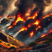 Tandil on fire. Een project van Kunstmatige Intelligentie y AI Ontwerp van trinumontoya - 25.02.2025