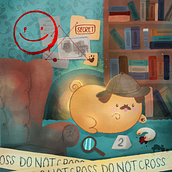 Puglock Holmes: El peor detective.. Ilustração infantil, Ilustração digital, Pintura digital, e Álbum ilustrado projeto de Jennifer Moreno - 25.02.2025