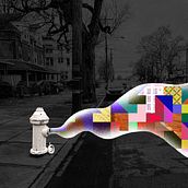 Hydrant Mosaic Montage. Un progetto di Illustrazione digitale, Design e Fotografia digitale di Jeff Yas - 25.02.2025