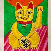 Fortune cat. Fine Arts, Drawing, Pencil Drawing, and Traditional illustration project by Lovadina Silvia - 02.27.2025