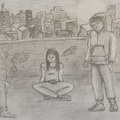 Refugio en lo alto. Fine Arts, Sketching, Drawing, Pencil Drawing, Figure Drawing, Artistic Drawing, and Traditional illustration project by Gloria G Fdez - 02.27.2025